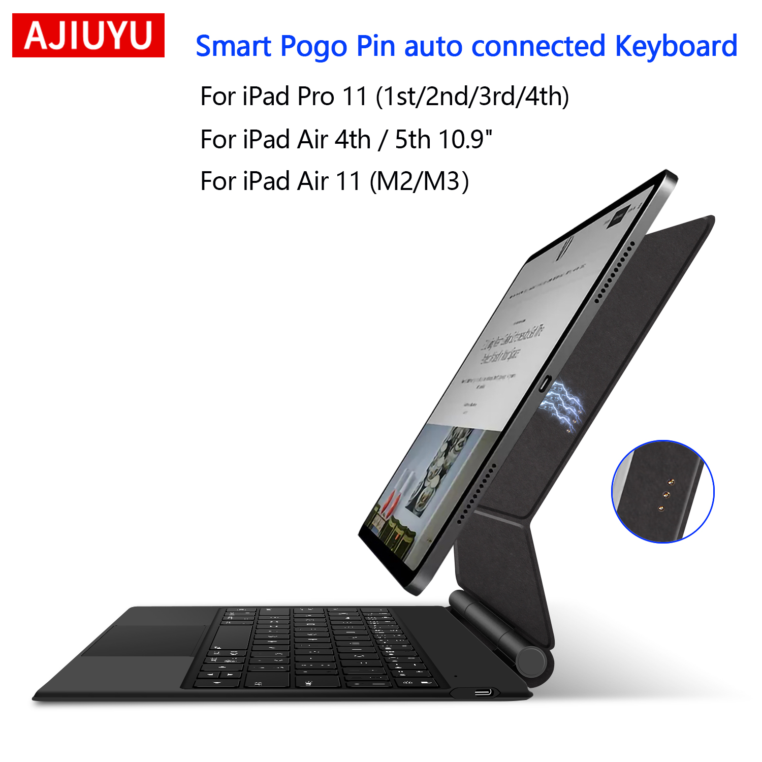 Magnetic Case Smart - Magnetic Docking Pogo Pin Keyboard For