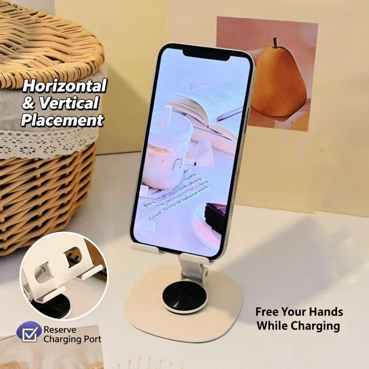 Cream Style Carbon Steel Porta - Tablet Stand Adjustable review and price